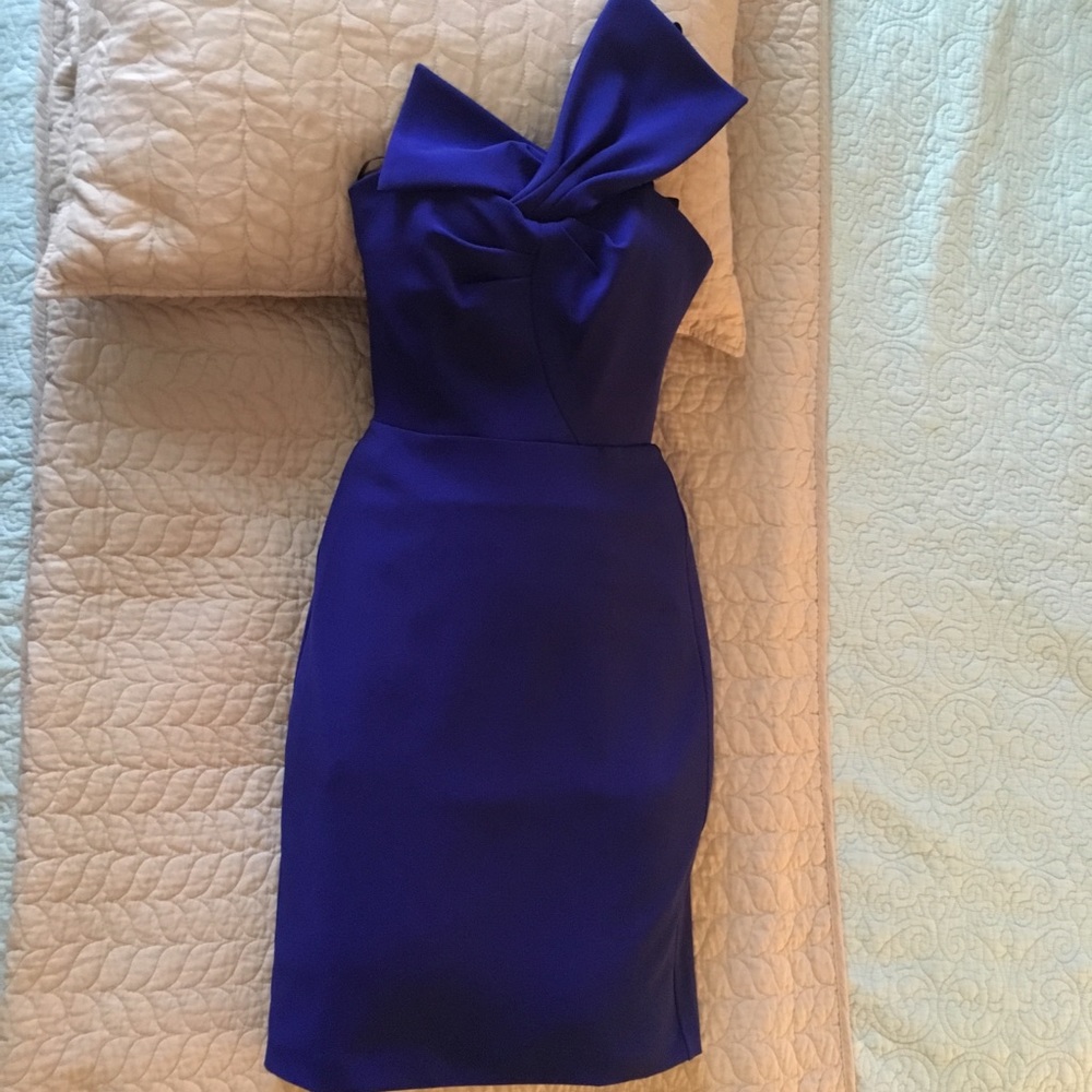 NWT Parker Asymmetric Bow Cocktail Dress RoyalBlue BUNDLE 2 SAVE 10%